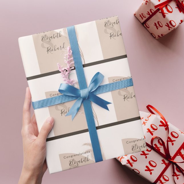 Papier Cadeau Surprise Senior Anniversaire fête Floral Bourgogne (Créateur téléchargé)