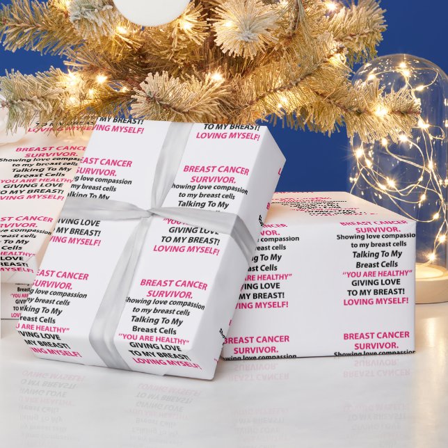 Papier Cadeau Survivant du cancer du sein (Vacances)