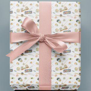 Papier Cadeau Sushi et sashimi aquarelle