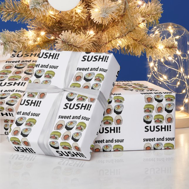 Papier Cadeau Sushi sucré et sushi aigre (Vacances)