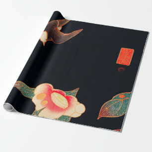 Papier Cadeau Swallow and Camellia (1900) par Ito Jakuchu