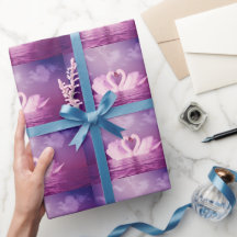 Swans d'amour du coeur violet rose rose Personnali
