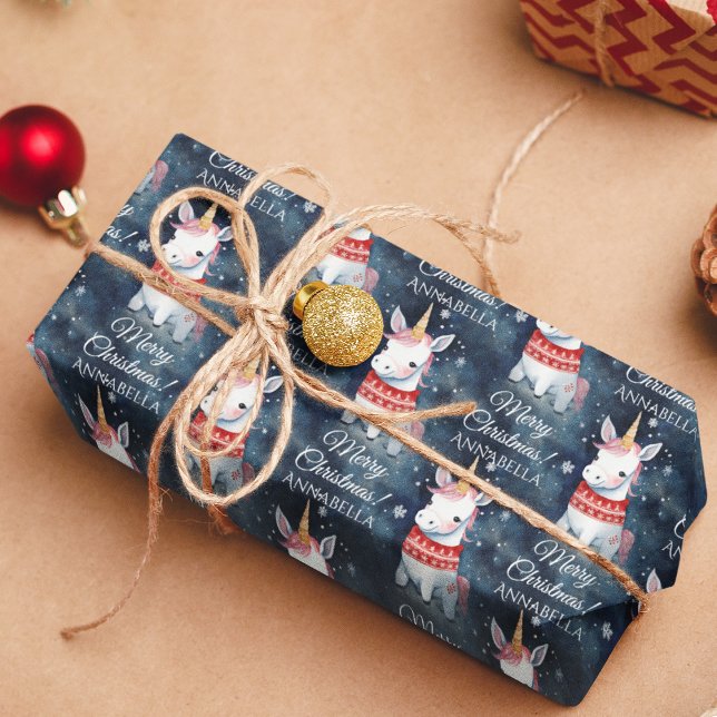 Papier Cadeau Sweat Unicorn de Noël (Créateur téléchargé)