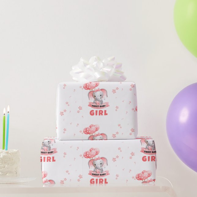Papier Cadeau Sweet Baby Elephant Baby shower (Cadeaux de fête)