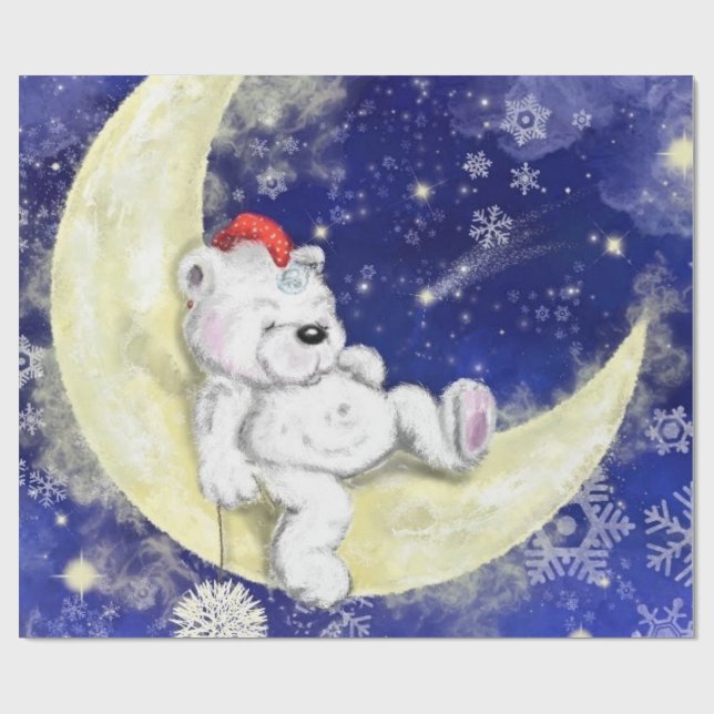 Papier Cadeau Sweet Dreaming Little Bear - Joyeux Noël (Plat)