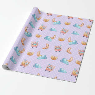 Papier Cadeau Sweet Dreams Baby Monkey Motif