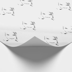 Papier Cadeau Sweet Girl, Portrait noir blanc, Yeux clairs