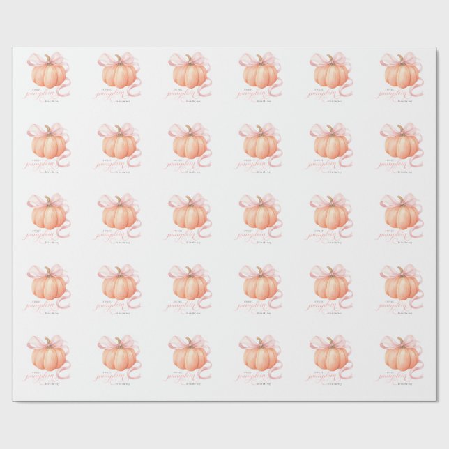 Papier Cadeau Sweet Little citrouille rose arc est en chemin (Plat)