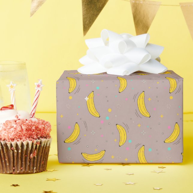 Papier Cadeau Sweet & Playful Banana Dream Pattern (Fête d'anniversaire)
