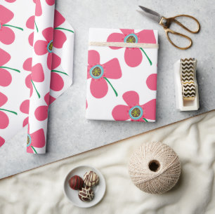 Papier Cadeau Sweet rose pâté Pop Fleur été Whimsical cadeau cad