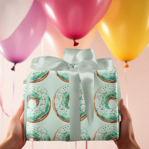 Papier Cadeau Sweet Time Pastel Green Donut Anniversaire
