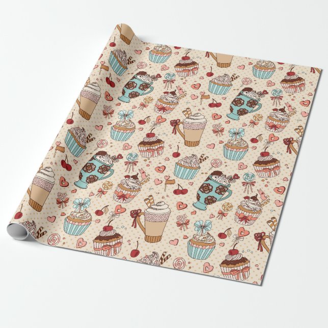 Papier Cadeau Sweet Treats Wrapping (Déroulé)