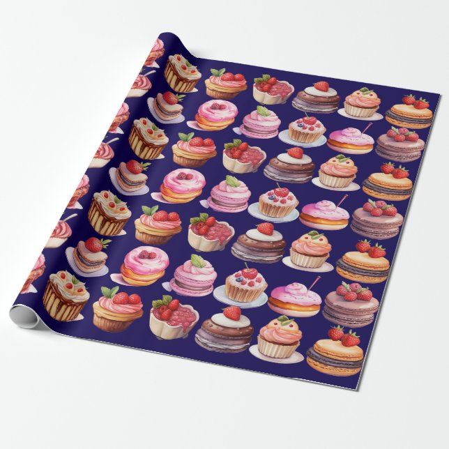 Papier Cadeau Sweet Treats Wrapping (Déroulé)