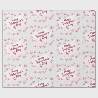 Papier Cadeau Sweetheart Scatter: Coral and Pastel Pink Hearts