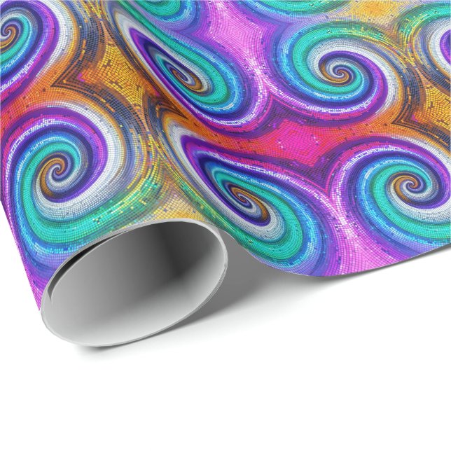 Papier Cadeau Swirl Joy (Coin rond)