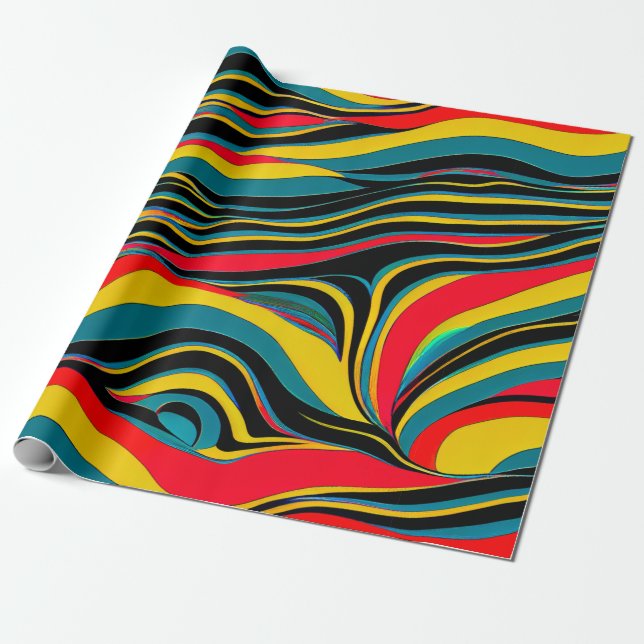 Papier cadeau Swirl psychédélique (Déroulé)