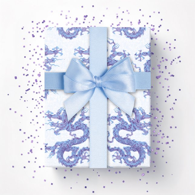 Papier Cadeau Swirling Dragon in Blue and Purple (Créateur téléchargé)