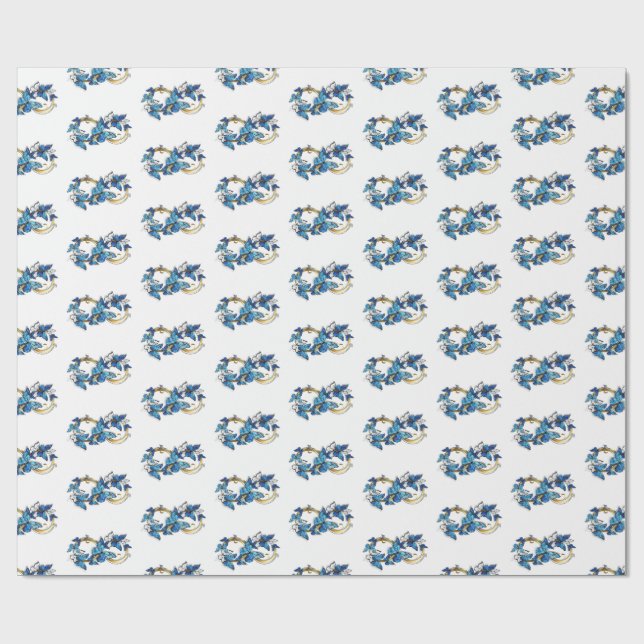 Papier Cadeau Symbol Infinity of Blue Morpho Butterflies (Plat)