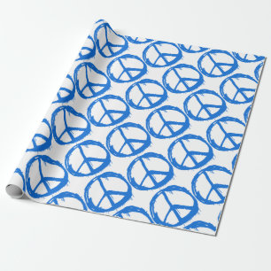 Papier Cadeau Symbole bleu de signe de paix