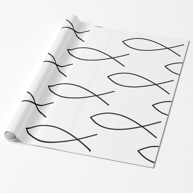 Papier Cadeau Symbole chrétien Ichthys Thunder_Cove de poissons (Déroulé)