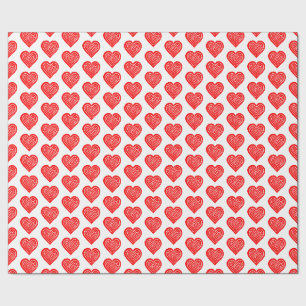Papier Cadeau Symbole de carte à jouer rouge en forme de cœur en