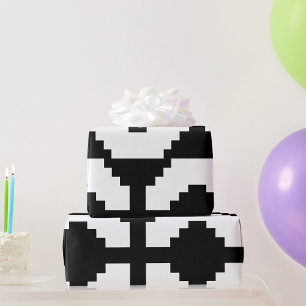 Papier Cadeau Symbole de croix noire en art pixelisé