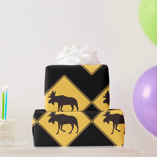 Papier Cadeau Symbole de la route Moose (Créateur téléchargé)