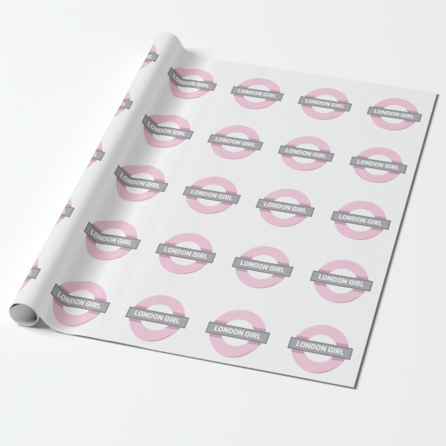 Papier Cadeau SYMBOLE DE MÉTRO DE LA FEMME DE Londres (Déroulé)