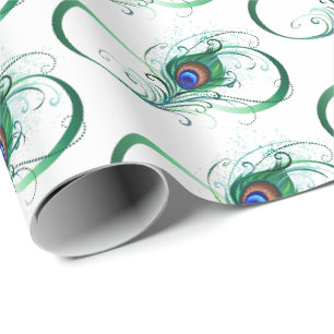 Papier Cadeau Symbole d'infini avec plume de paon