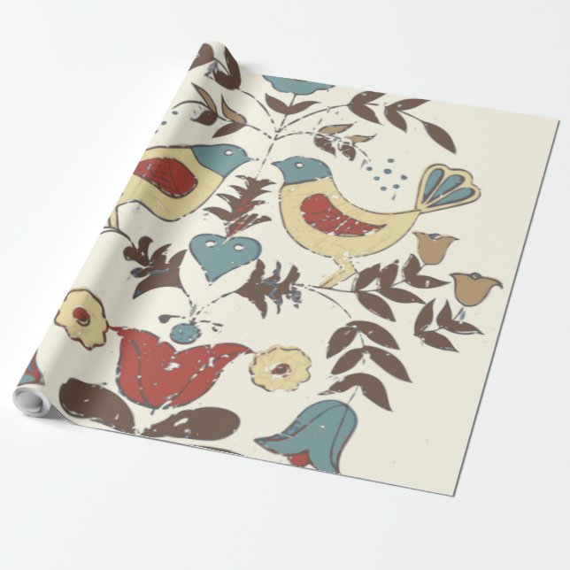 Papier Cadeau SYMBOLE Hex Amish néerlandais Pennsylvanie Bird Am (Déroulé)