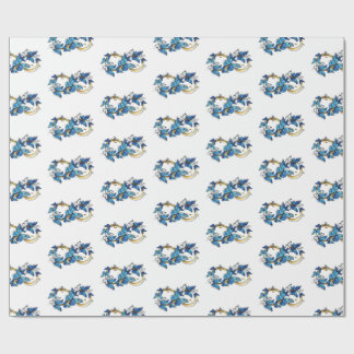 Papier Cadeau Symbole infini de papillons Morpho bleus