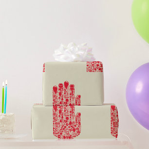 Papier Cadeau Symbole médical main rouge soins de santé