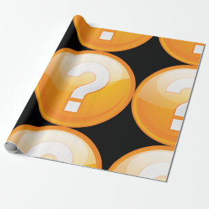 Papier Cadeau Symbole Moderne Gras Point d'Interrogation Orange