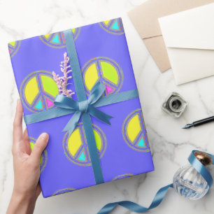 Papier Cadeau Symbole PAIX avec des couleurs remplies