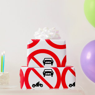 Papier Cadeau Symbole routier sans véhicules