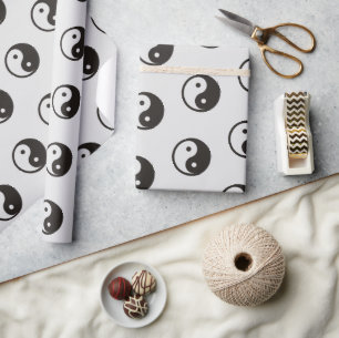 Papier Cadeau Symbole Yin Yang - conception de tatouage solide