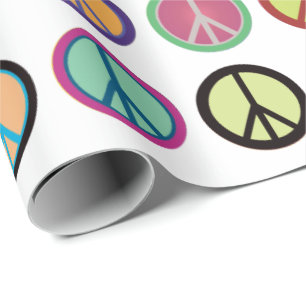 Papier Cadeau Symboles de paix colorés