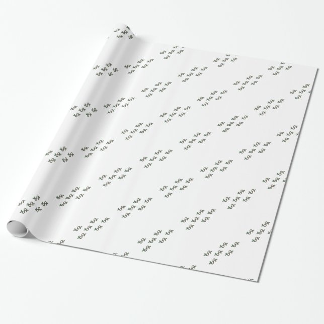 Papier Cadeau Symboles dollar (Déroulé)