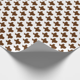 Papier Cadeau Symboles du Texas, État du Texas, Brun