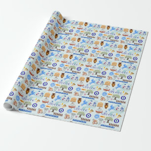 Papier Cadeau Symboles grecs Amateurs de voyage