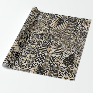 Papier Cadeau Symboles historiques anciens Style de tatouage