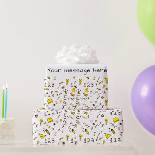 Papier Cadeau Symboles mathématiques enseignant