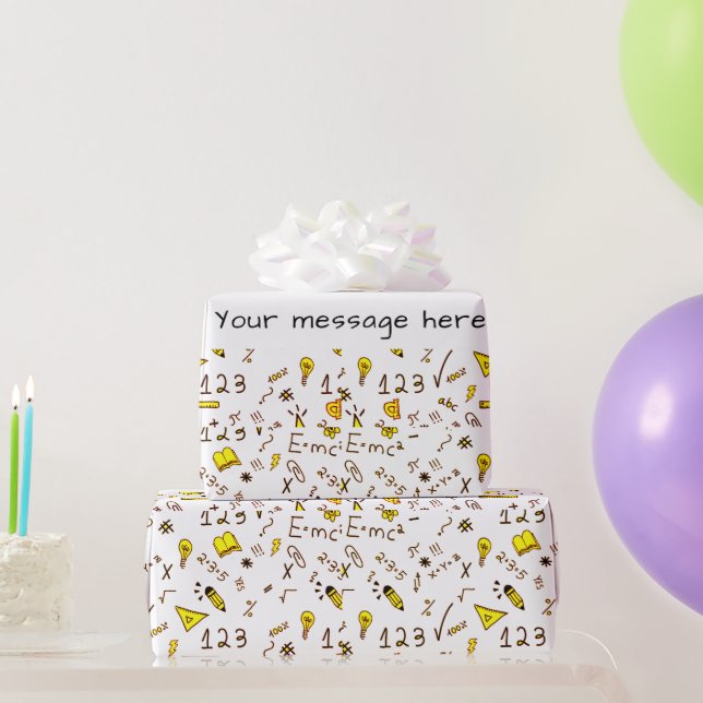 Papier Cadeau Symboles mathématiques enseignant (Cadeaux de fête)