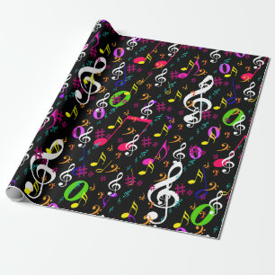 Papier Cadeau Symboles musicaux Design Motif