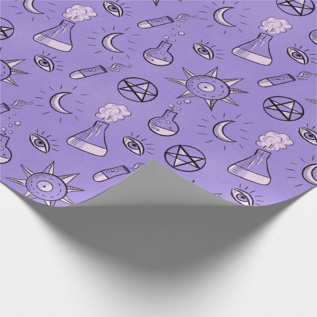 Papier Cadeau Symboles occultes de cuisine Motif - Magie mystiqu (Coin)