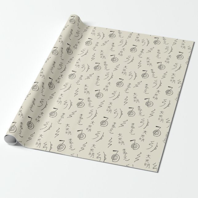 Papier Cadeau Symboles Reiki Motif - Reiki Guérison (Déroulé)