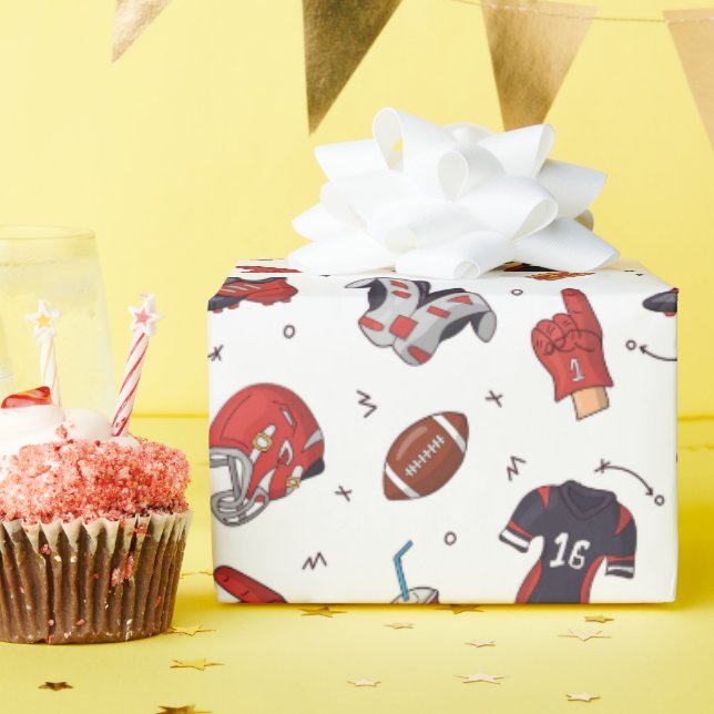 Papier Cadeau Symboles sportifs de football Athlètes Motifs (Fête d'anniversaire)