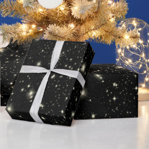 Papier Cadeau Système Black Star de Noël Papier d'enrobage
