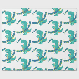 Papier Cadeau T-REX mignon avec citation motivante