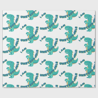 Papier Cadeau T-REX mignon avec citation motivante